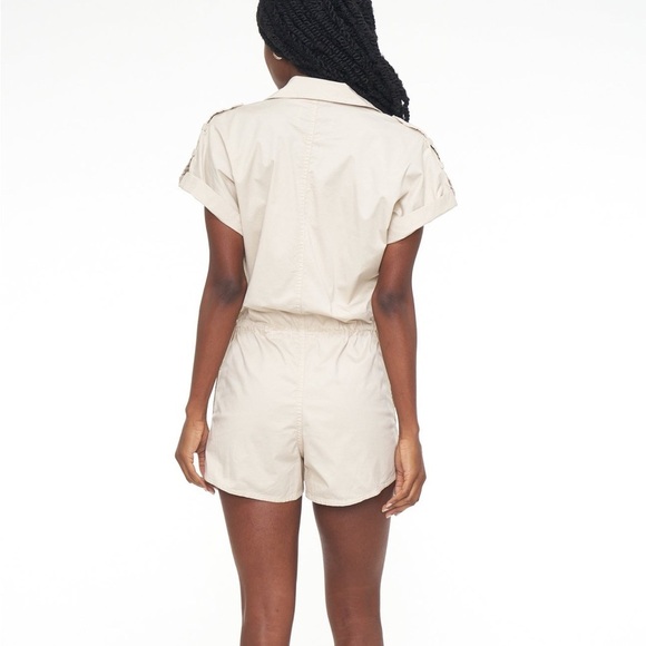 Pistola Meg Beige Zip Front Drawstring Romper Playsuit - Picture 2 of 16